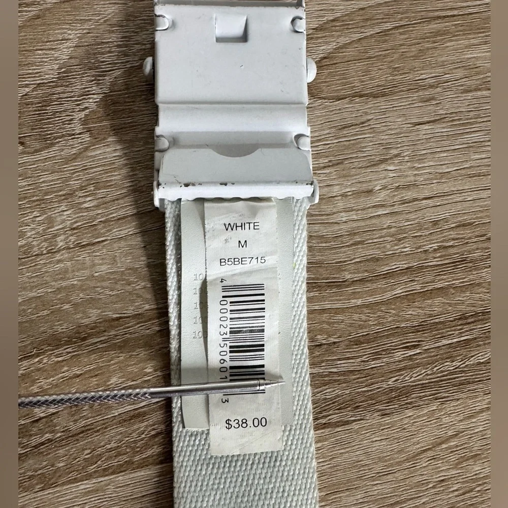 Armani Exchange Women M White Canvas Multicolor Belt